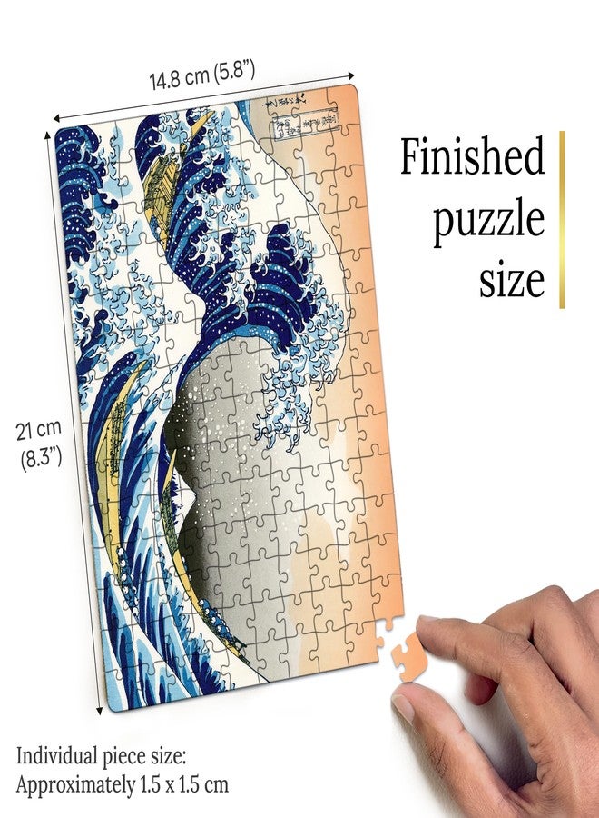 91Knots Hokusai's The Great Wave Off Kanagawa Wooden Jigsaw Puzzle (140 Pieces) for Adults and Kids | Japanese Ukiyo-e Artwork | Brain Booster Games & Toys | Birthday Gift for Kids - Image 5